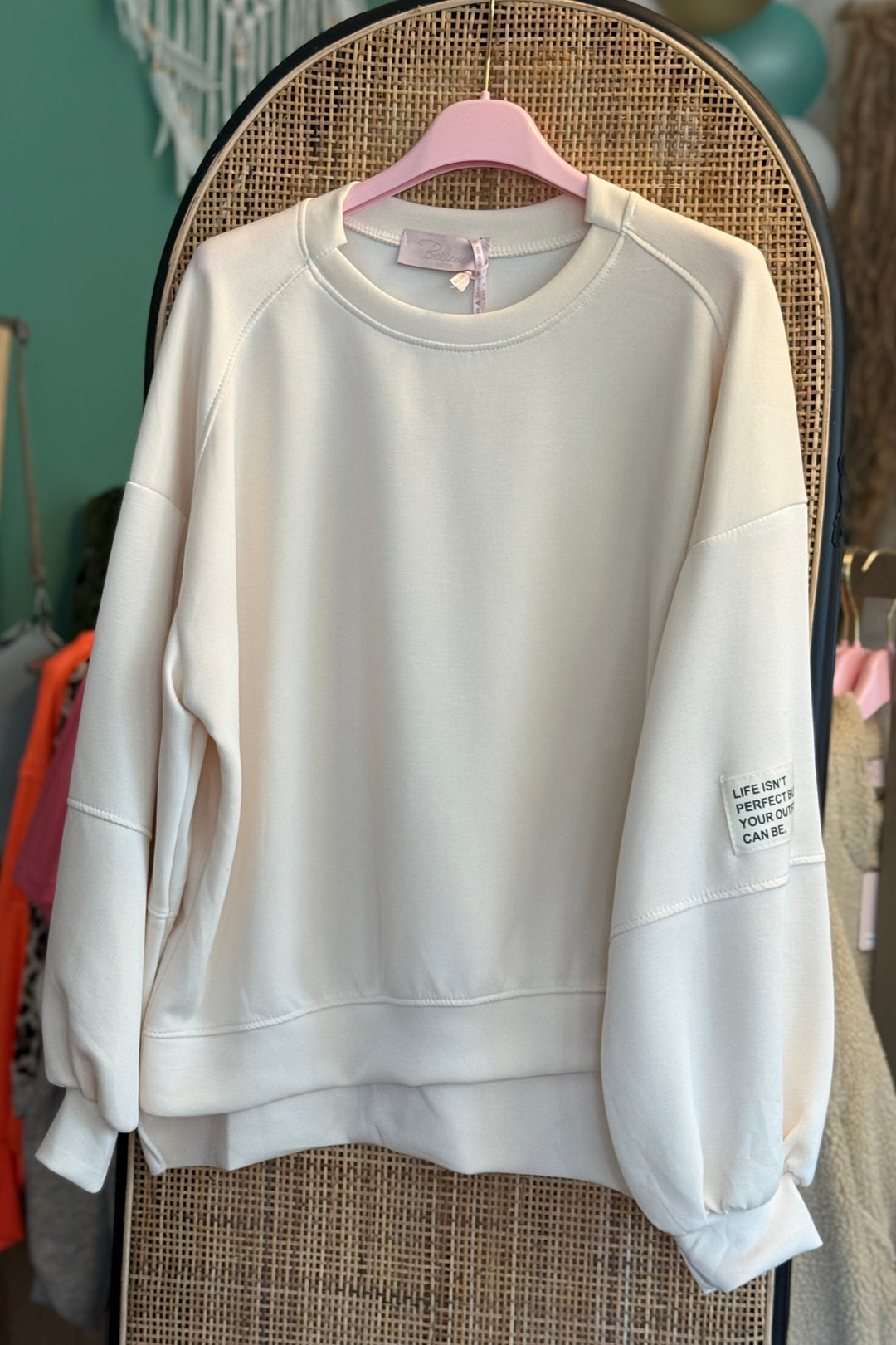 Pullover - Oversize Sweater - Statement Patch - 3 Farben