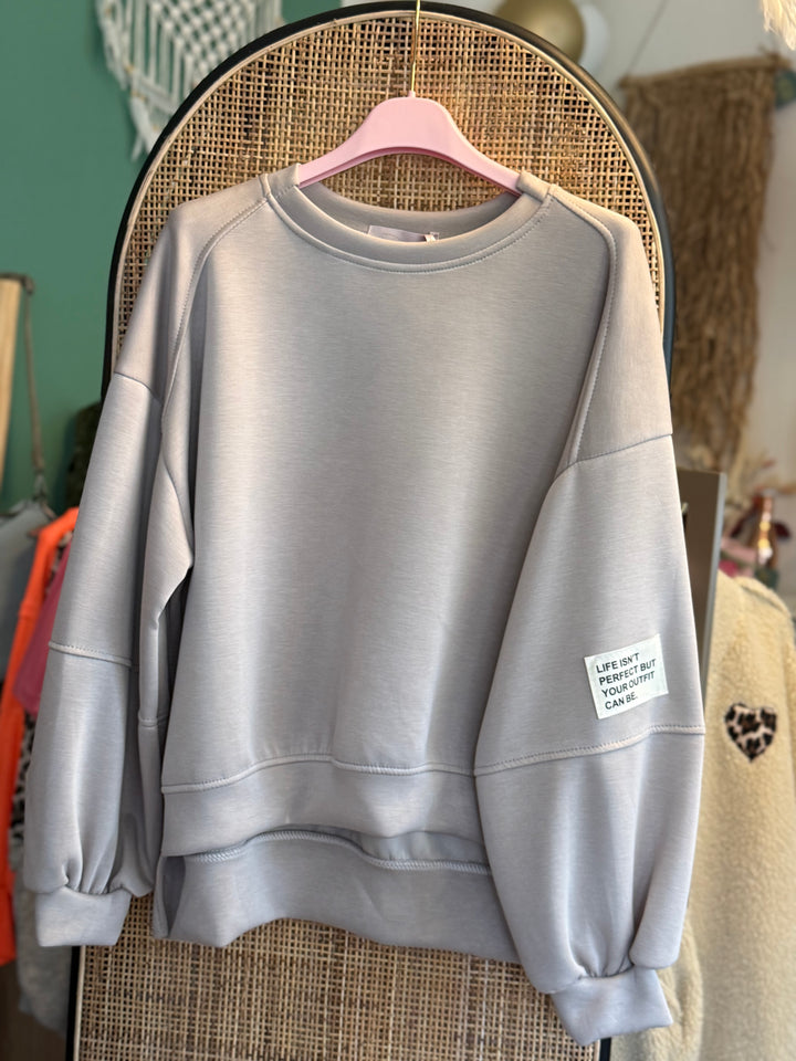 Pullover - Oversize Sweater - Statement Patch - 3 Farben