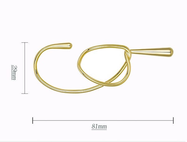 Wickelohrring - moderner Statement Ohrring - Gold od Silber