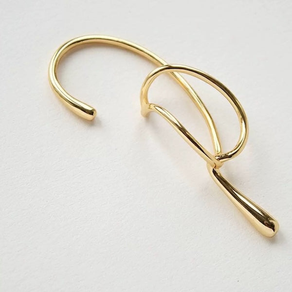 Wickelohrring - moderner Statement Ohrring - Gold od Silber