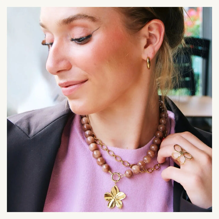 Charm FLOWER Gold - Kettenanhänger