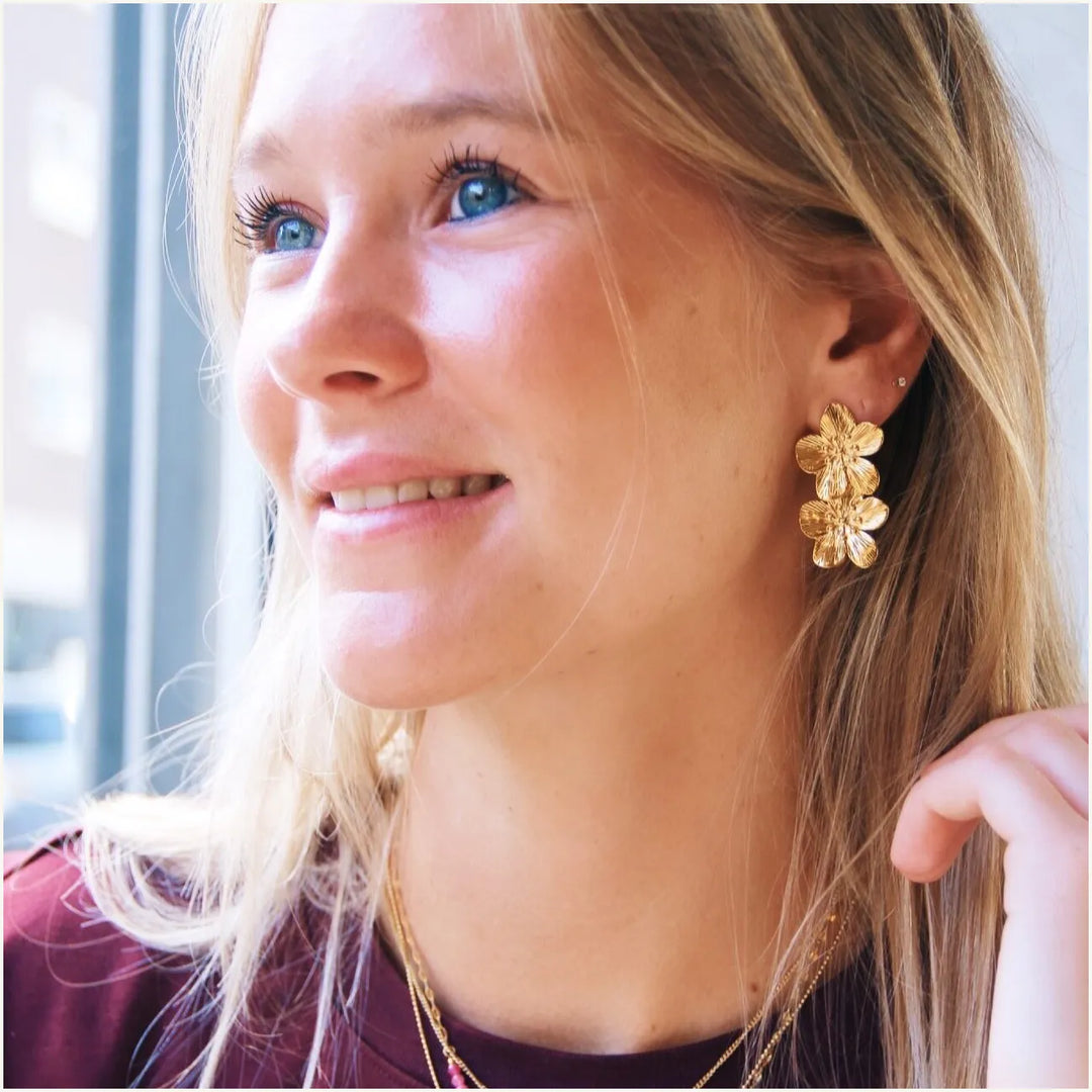 Statement Ohrringe - FLOWERS klein - Gold