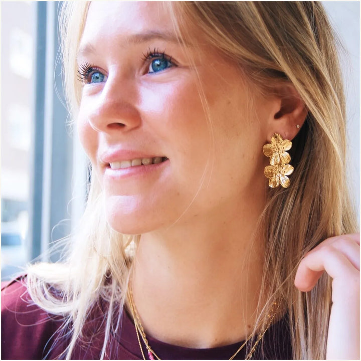 Statement Ohrringe - FLOWERS klein - Gold