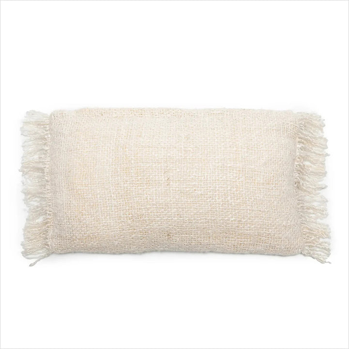 OH MY GEE Kissenbezug mit Fransen - Baumwolle Creme 30x50