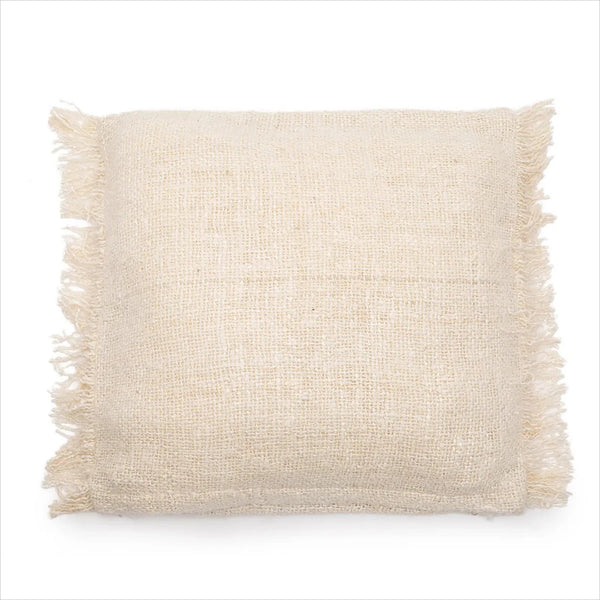 OH MY GEE Kissenbezug mit Fransen - Baumwolle Creme 60x60