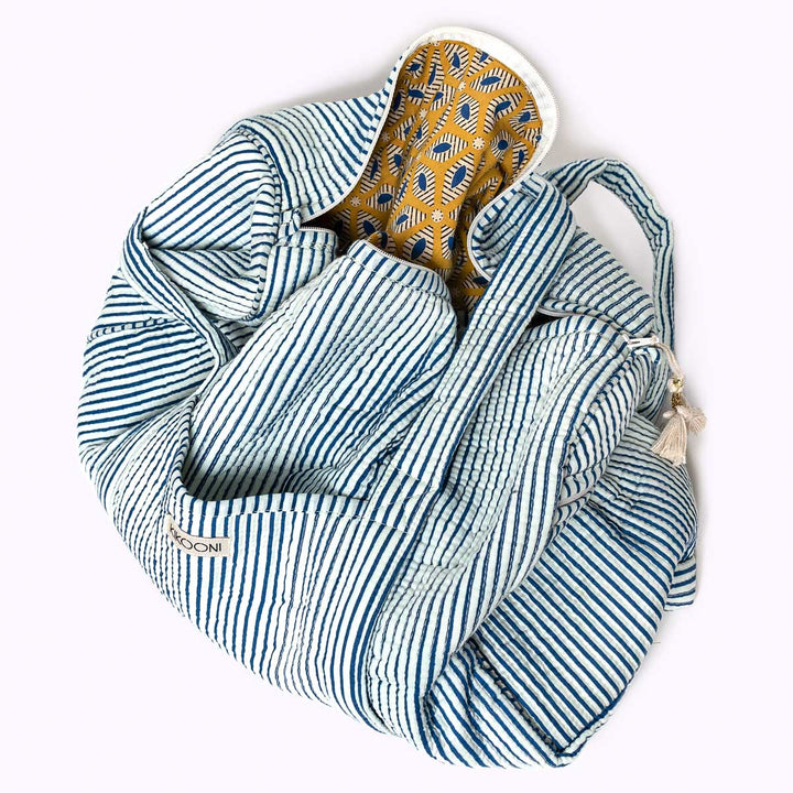 handgemachte große Baumwolltasche SEASIDE - Sporttasche - Strandtasche - Wochenendtasche