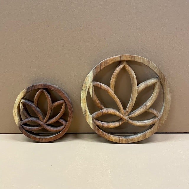 Woodcarving LOTUS - Yoga Holzdeko