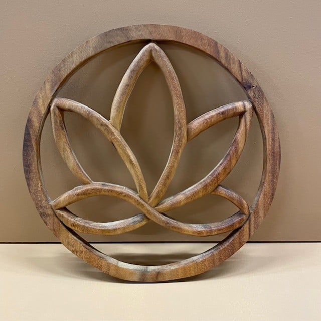 Woodcarving LOTUS - Yoga Holzdeko