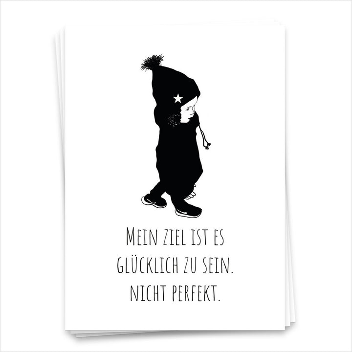 Mein Ziel ist es glücklich zu sein. Nicht perfekt. - Postkarte 1662