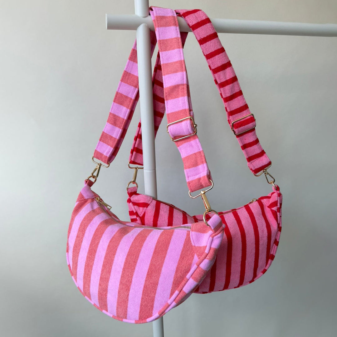 Crossbody Bag BELLE STRIPE - Halbmond Tasche