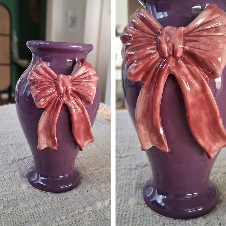 Vase BOW - Dekovase mit Schleife - Blumenvase