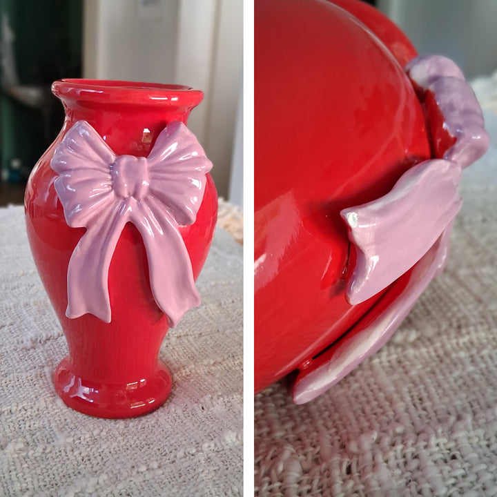 Vase BOW - Dekovase mit Schleife - Blumenvase