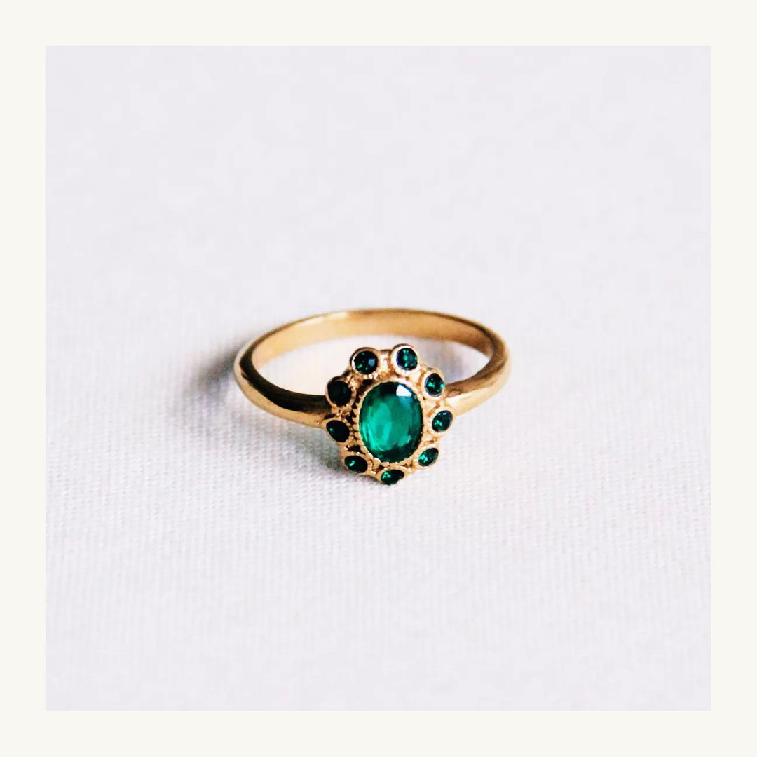 Ring - Vintage PEARLS - Gold/Grün