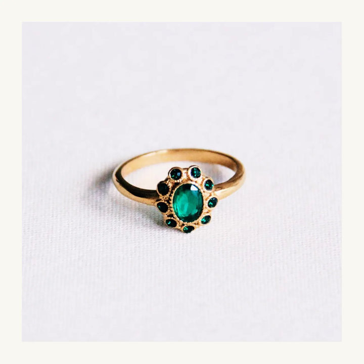 Ring - Vintage PEARLS - Gold/Grün