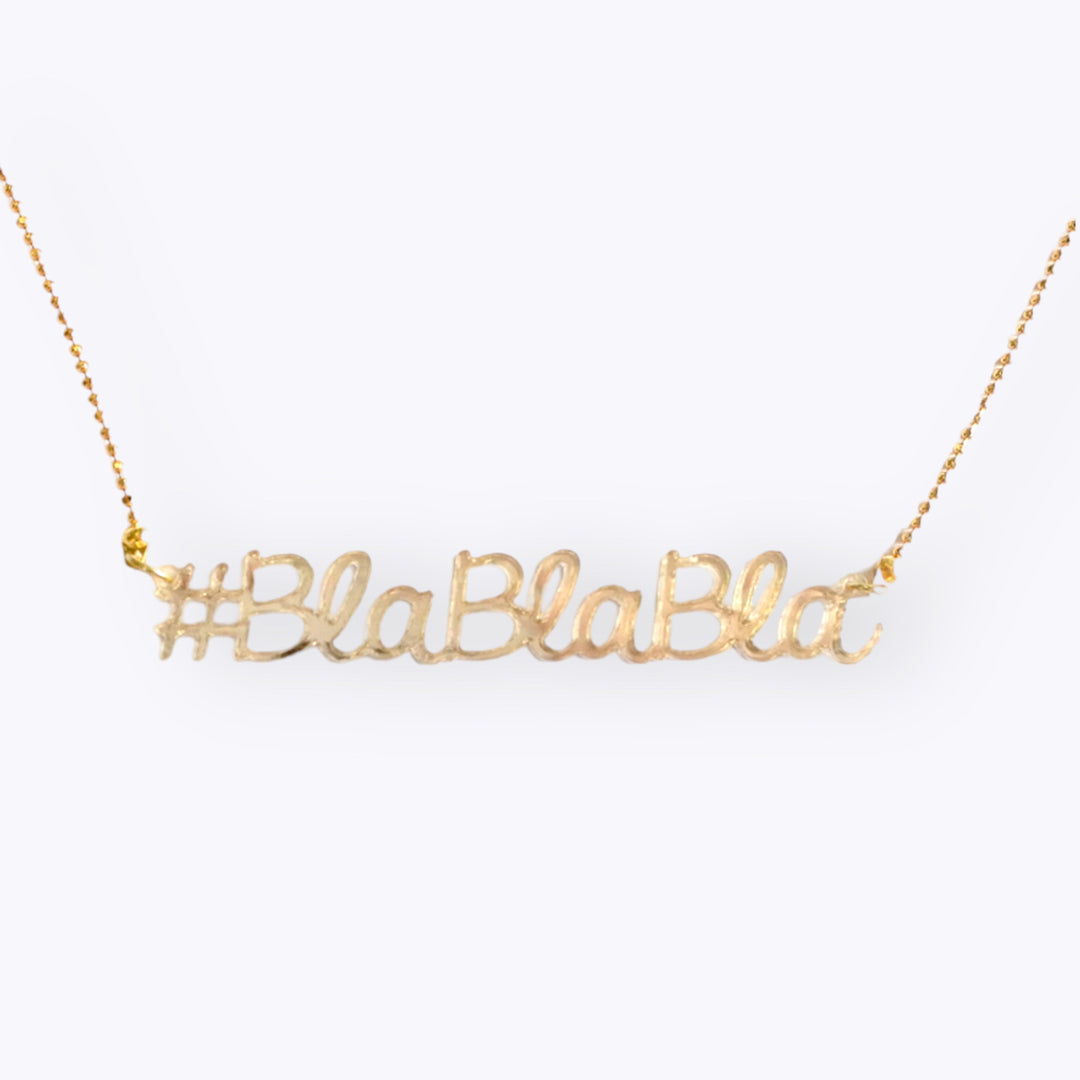 Halskette - Kette #BLABLABLA Anhänger aus recycelten Materialien