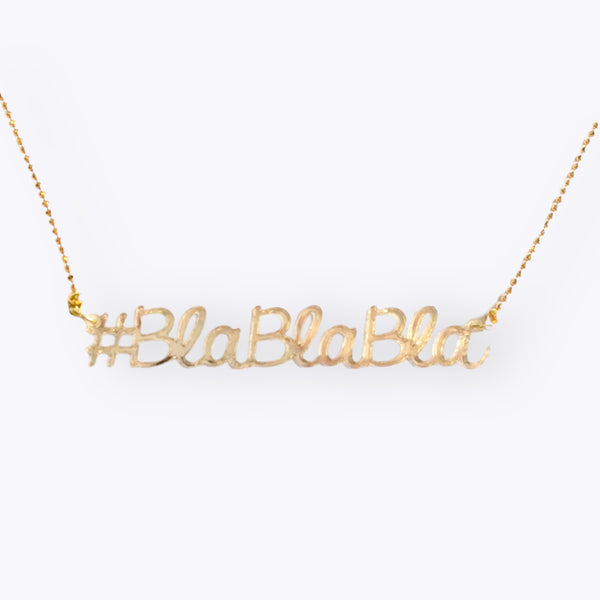 Halskette - Kette #BLABLABLA Anhänger aus recycelten Materialien