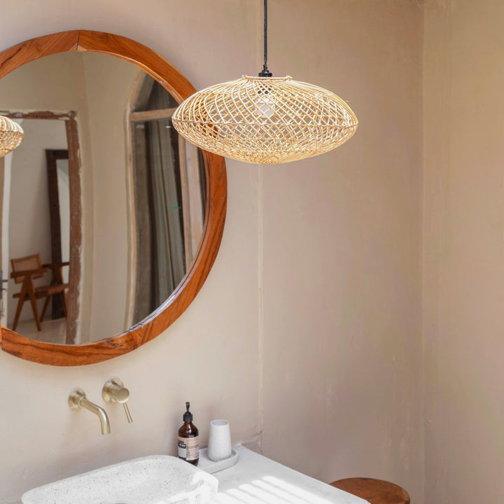 Rattan Boho Lampenschirm ARANA - Deckenleuchte - Hängelampe