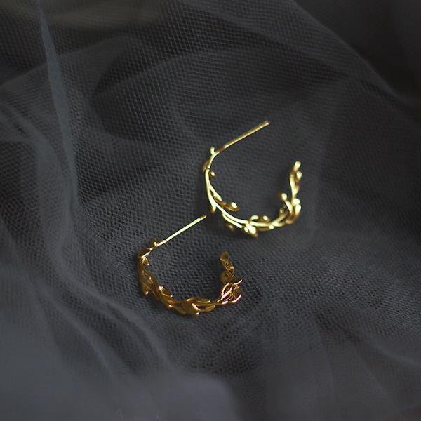 Lorbeerkranz - eleganter Blatt-Ohrring