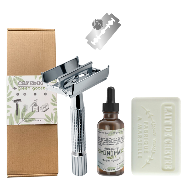 Carebox – Das Rasierpaket – Silberner Butterfly-Verschluss | Geschenkidee