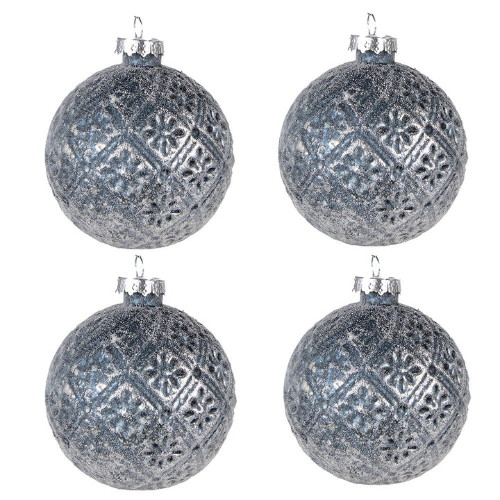 Weihnachtskugeln Ø 8x8 cm / Glas / 4er-Set