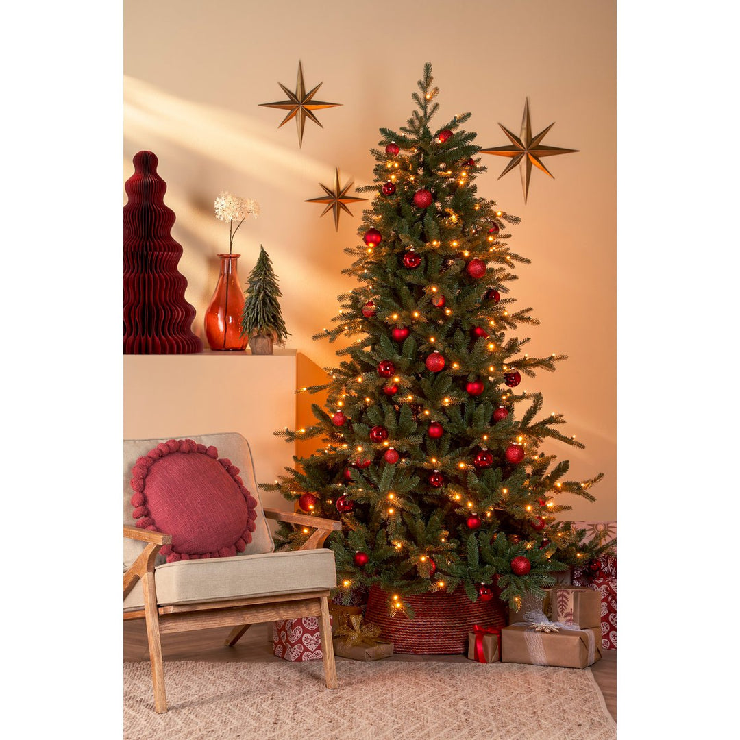 Weihnachtsbaum Korb - H26 x Ø58 cm - Seegras - Rot