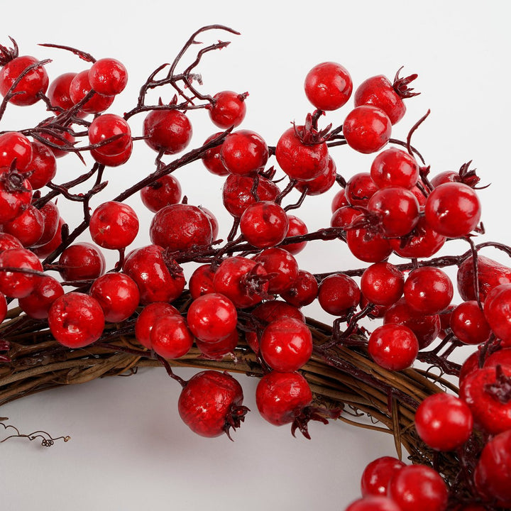 Weihnachtskranz Beeren - Ø40 cm - Kunststoff - Rot