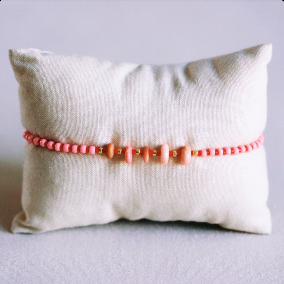 Fußkettchen Miyuki - PEARLS - Rosa/Rot