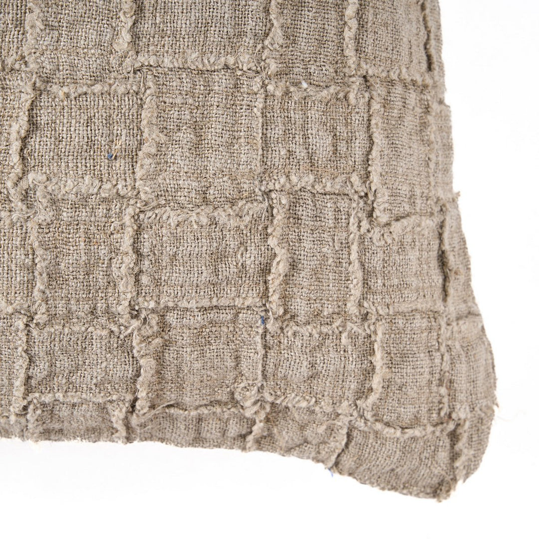 LINEN DAMIER Kissenbezug - Leinen Natur 50x50