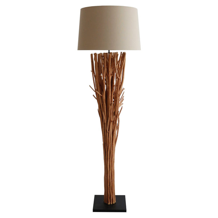 Stehleuchte EAVAN - Deko Lampe - Leinen/Treibholz Natur 175cm