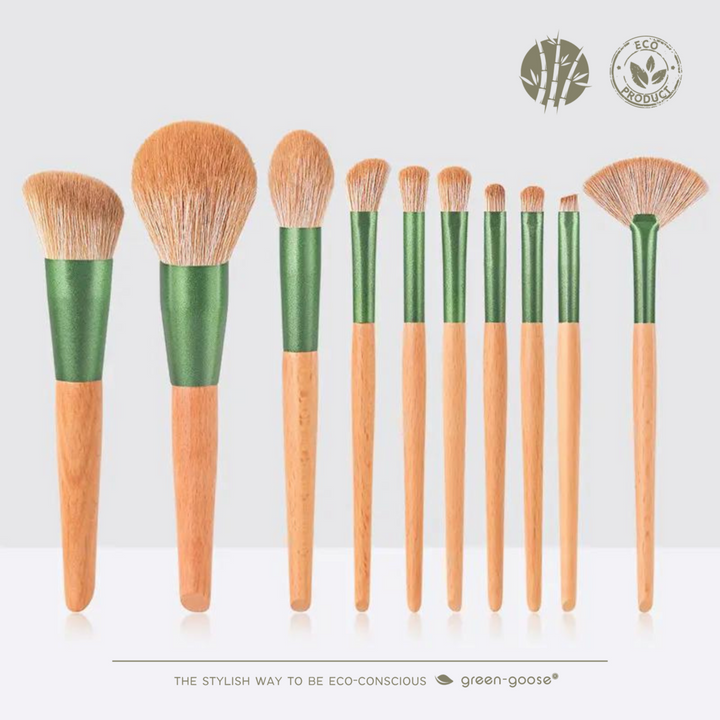 Make-up Pinsel - 10er-Set im Wildleder Etui