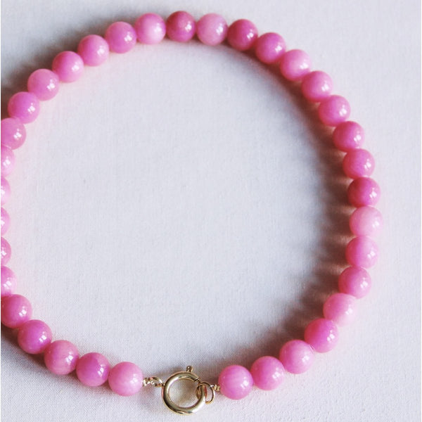 Halskette - Perlenkette XL - Fuchsia