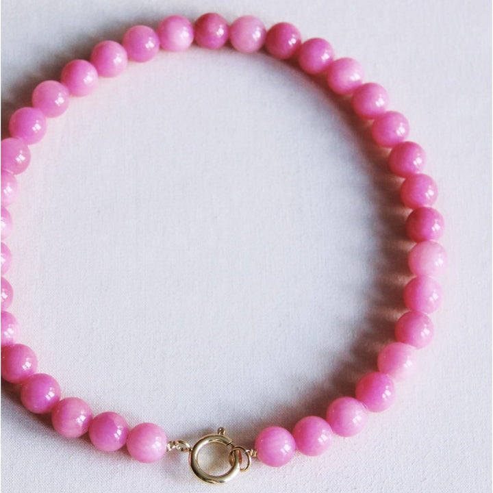 Halskette - Perlenkette XL - Fuchsia