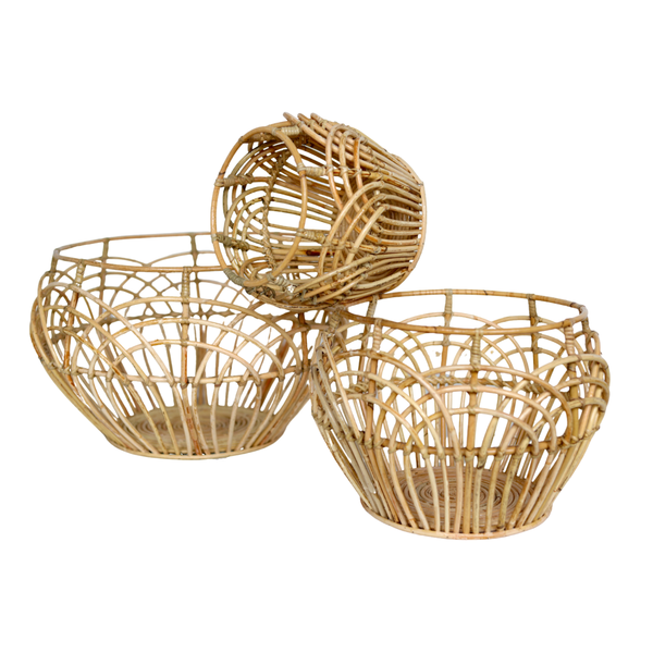 Dekokorb RAHINA - Pflanzkorb - Aufbewahrung – Handgefertigter Rattankorb im Boho-Stil