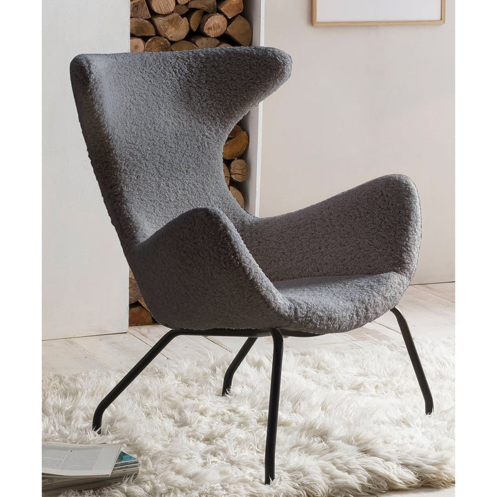 Sessel SHERPA - Relaxsessel mit Armlehnen - Teddyfell Grau