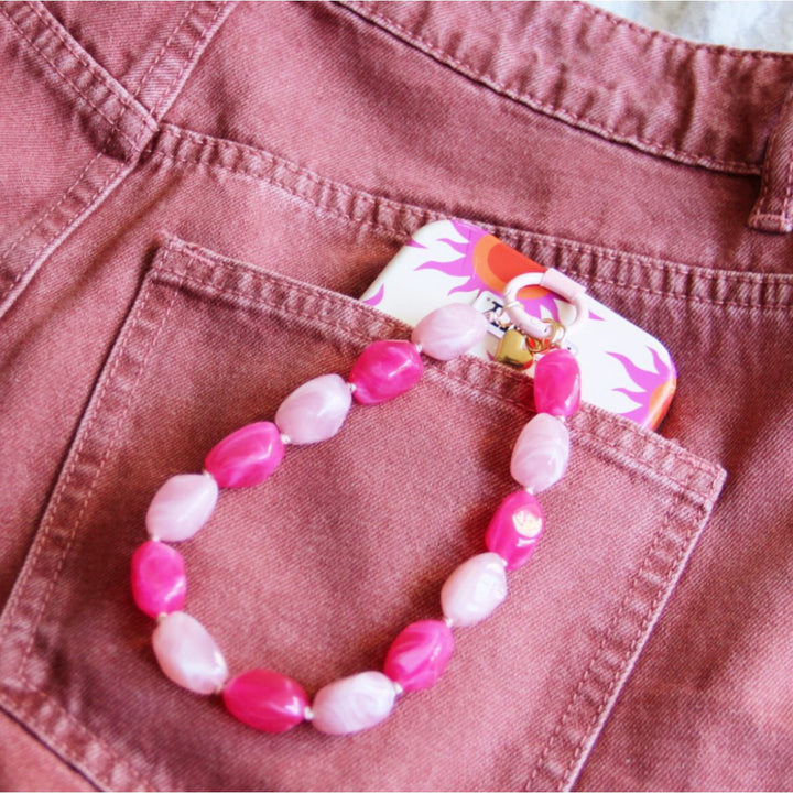 Handyband - Perlenkette NUGGETS - Rosa/Pink