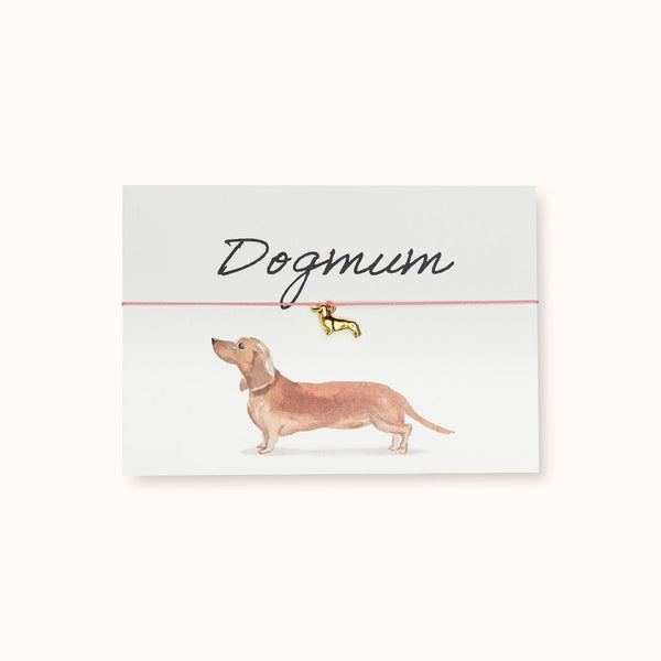 Grußkarte mit Armband: Dogmum - Dackel