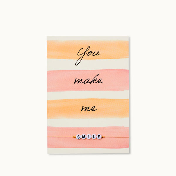 Grußkarte mit Armband: You make me SMILE