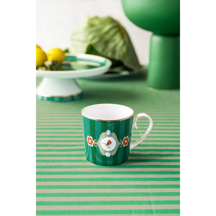 Tassen klein 2er-Set LOVE BIRDS MEDALLION Stripes GREEN