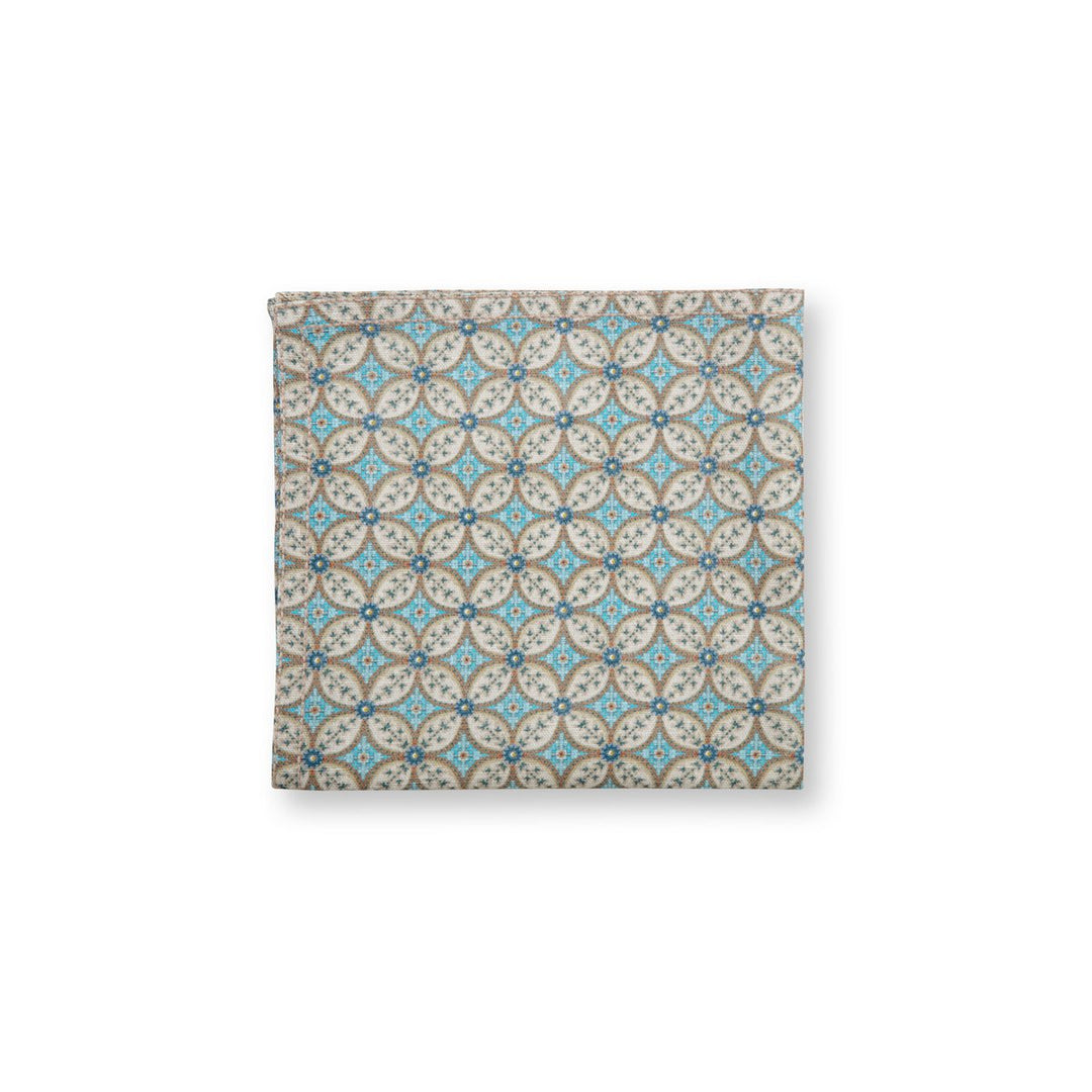 Servietten 4er-Set BLOOMING TALES Khaki-Blue 40x40cm