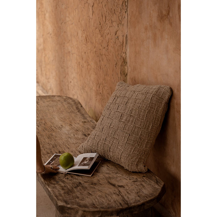 LINEN DAMIER Kissenbezug - Leinen Natur 50x50