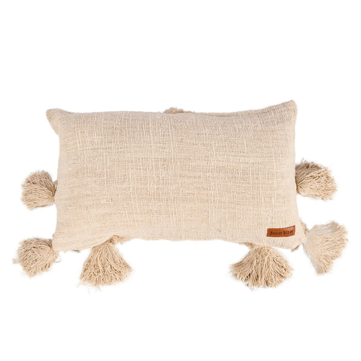NOMAD TASSEL Kissenbezug mit Quasten - Creme 35x60