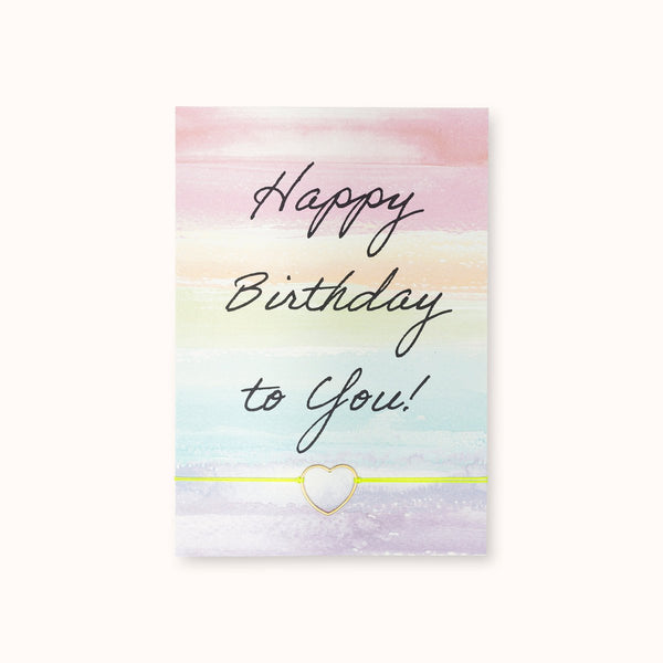 Grußkarte mit Armband: Happy Birthday To You! - Rainbow
