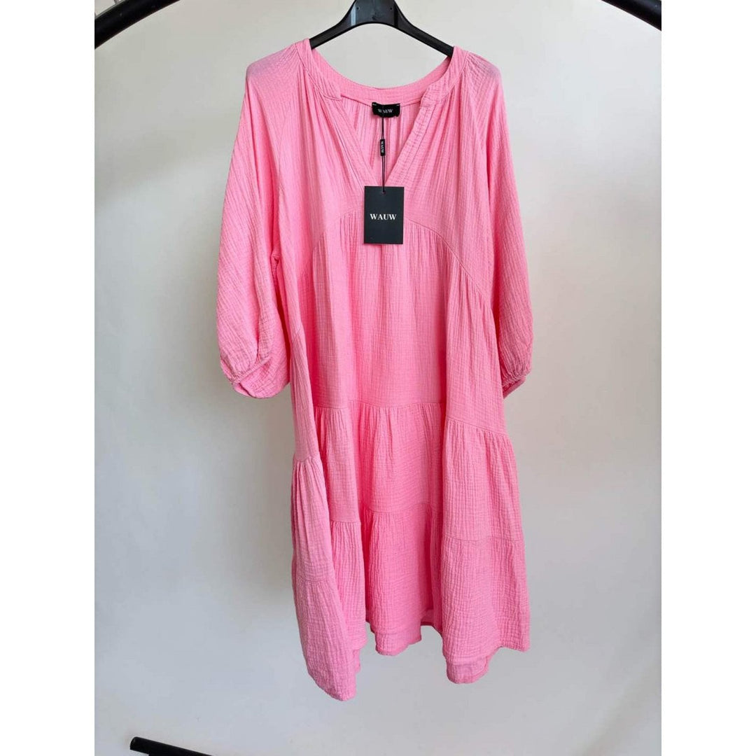 Midikleid - Musselin rosa