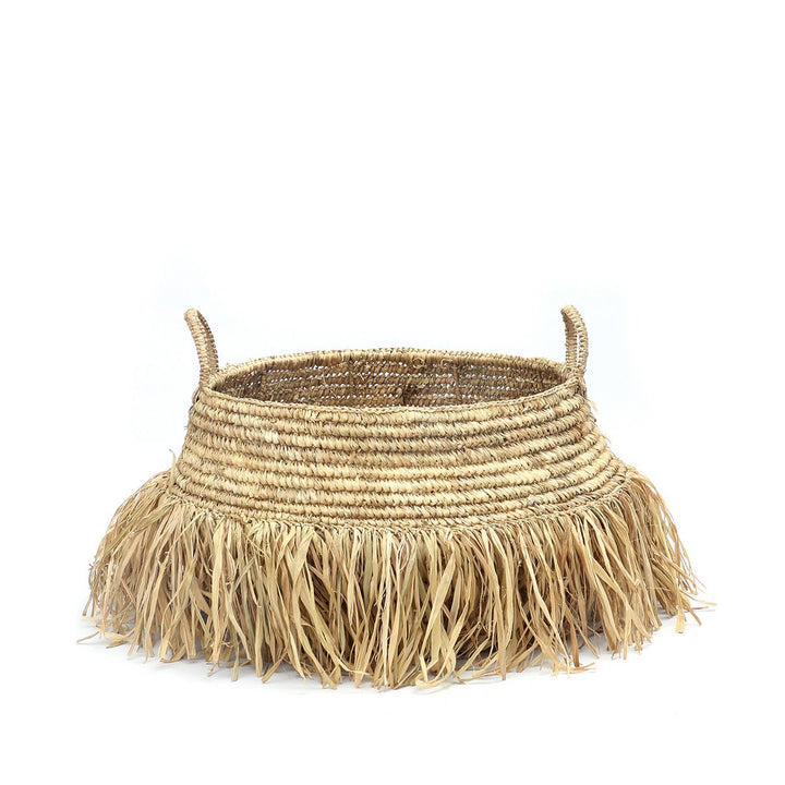 RAFFIA DELUXE Korb - Aufbewahrungskorb mit Griffen - Bast Natur L