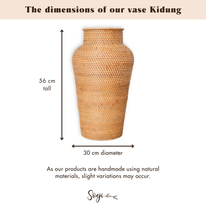 Rattanvase KIDUNG – Dekovase – Bodenvase