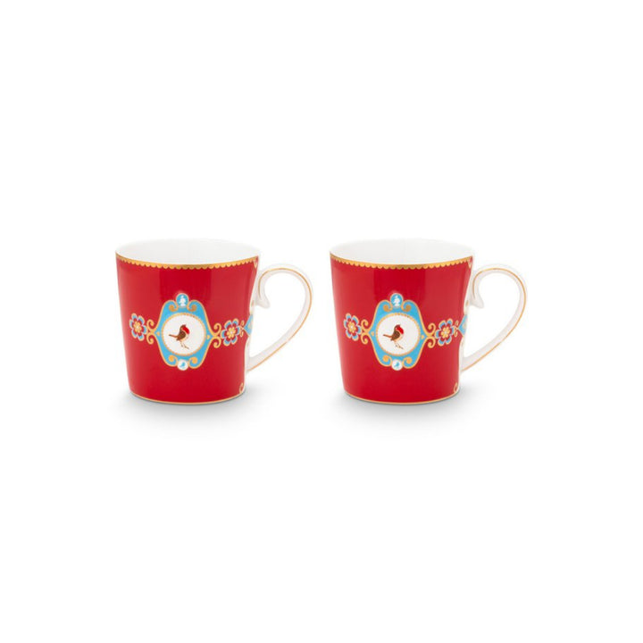 Tassen groß 2er-Set LOVE BIRDS MEDALLION RED