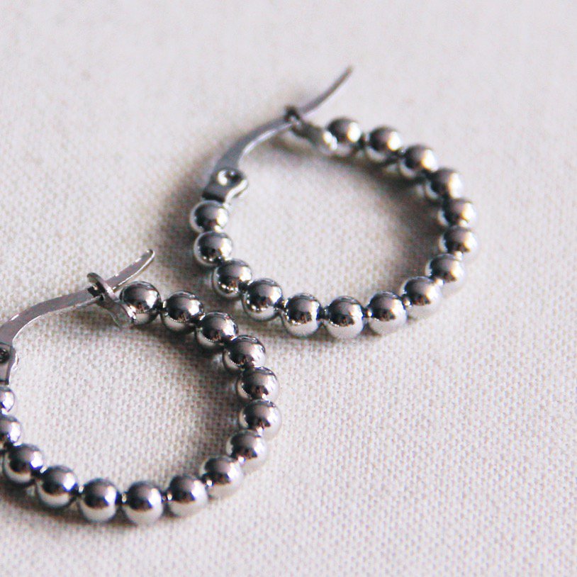 Ohrringe - BALLS 20 - Mini Creole Silber