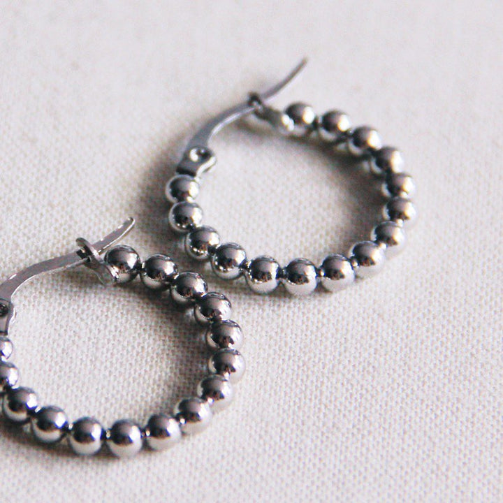 Ohrringe - BALLS 20 - Mini Creole Silber