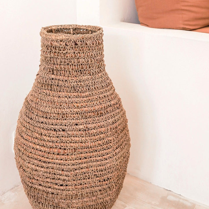 Gewebte Boho-Vase SAKRA - Bodenvase