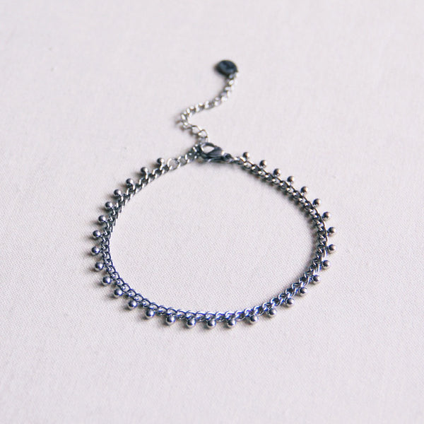 Armband - Kettenarmband mit Kugeln - Silber